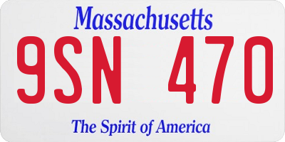 MA license plate 9SN470