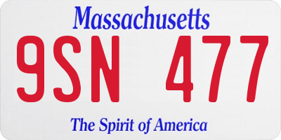 MA license plate 9SN477