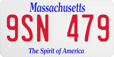 MA license plate 9SN479