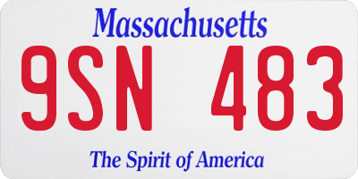 MA license plate 9SN483