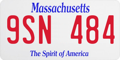 MA license plate 9SN484