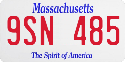 MA license plate 9SN485