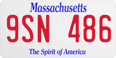 MA license plate 9SN486
