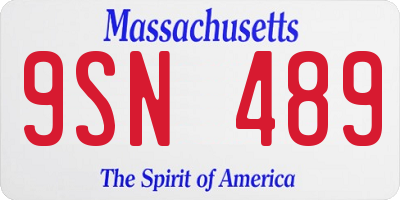 MA license plate 9SN489