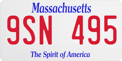 MA license plate 9SN495