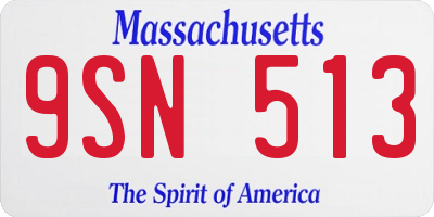 MA license plate 9SN513