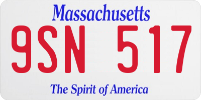 MA license plate 9SN517