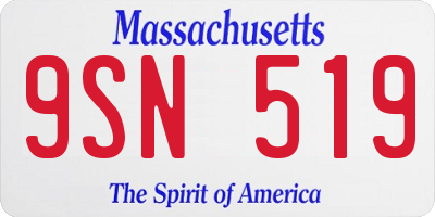 MA license plate 9SN519