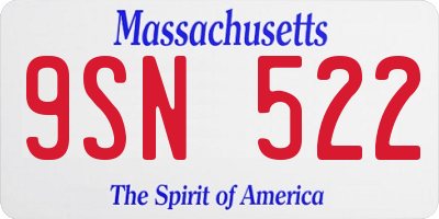 MA license plate 9SN522