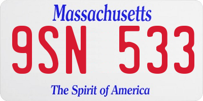 MA license plate 9SN533