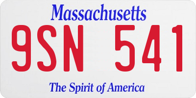 MA license plate 9SN541