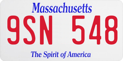 MA license plate 9SN548