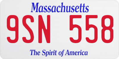 MA license plate 9SN558