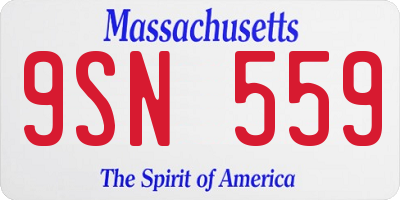 MA license plate 9SN559