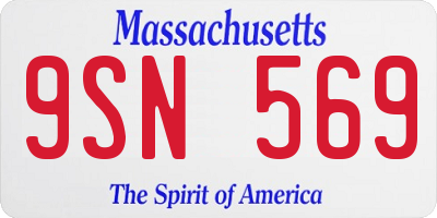 MA license plate 9SN569