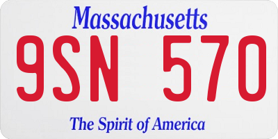 MA license plate 9SN570