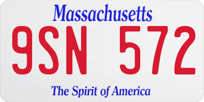 MA license plate 9SN572