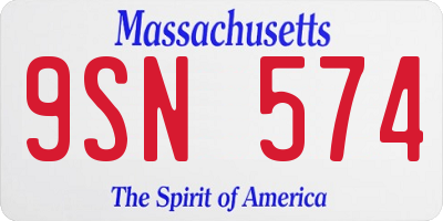 MA license plate 9SN574