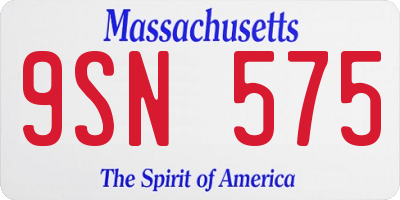 MA license plate 9SN575