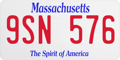 MA license plate 9SN576