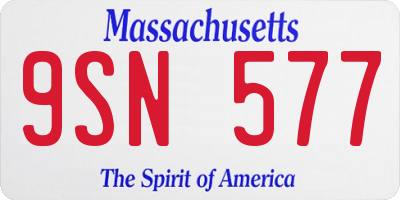 MA license plate 9SN577