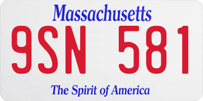 MA license plate 9SN581