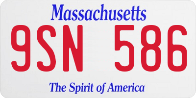 MA license plate 9SN586