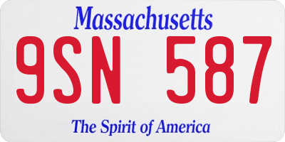 MA license plate 9SN587