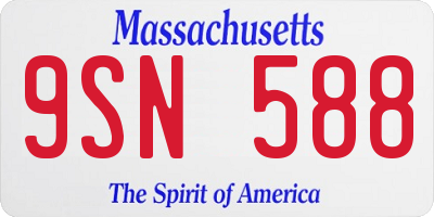 MA license plate 9SN588