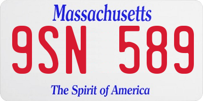 MA license plate 9SN589