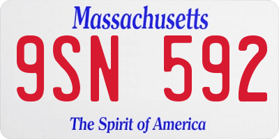 MA license plate 9SN592