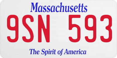 MA license plate 9SN593