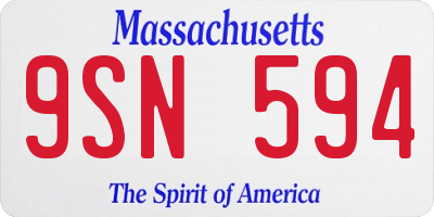 MA license plate 9SN594
