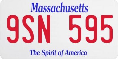MA license plate 9SN595