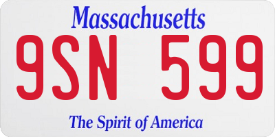 MA license plate 9SN599