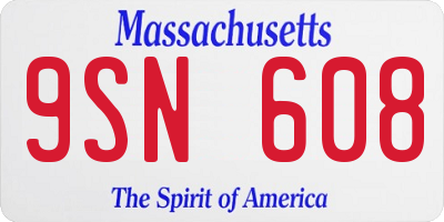 MA license plate 9SN608