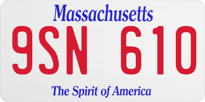 MA license plate 9SN610