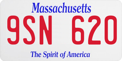 MA license plate 9SN620