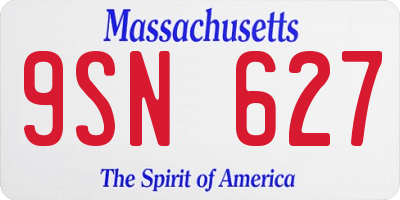 MA license plate 9SN627