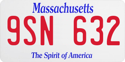 MA license plate 9SN632