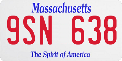 MA license plate 9SN638