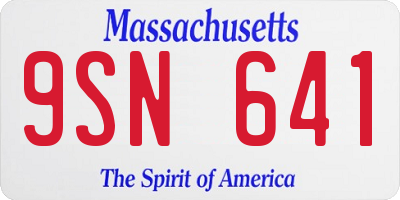 MA license plate 9SN641