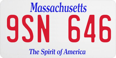 MA license plate 9SN646