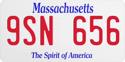 MA license plate 9SN656