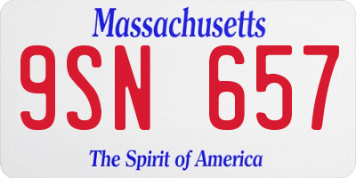 MA license plate 9SN657