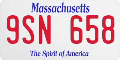 MA license plate 9SN658