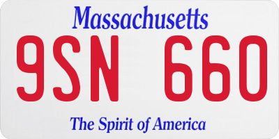 MA license plate 9SN660