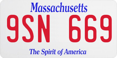 MA license plate 9SN669