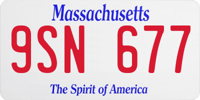 MA license plate 9SN677