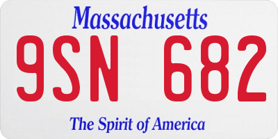 MA license plate 9SN682